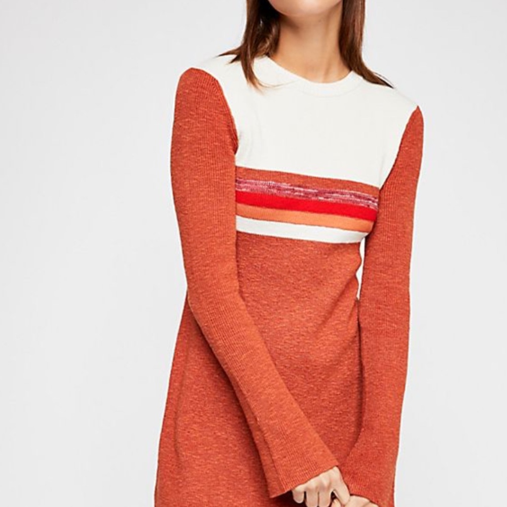 Free People Colorblock Swit Mini Dress - Picture 1 of 4